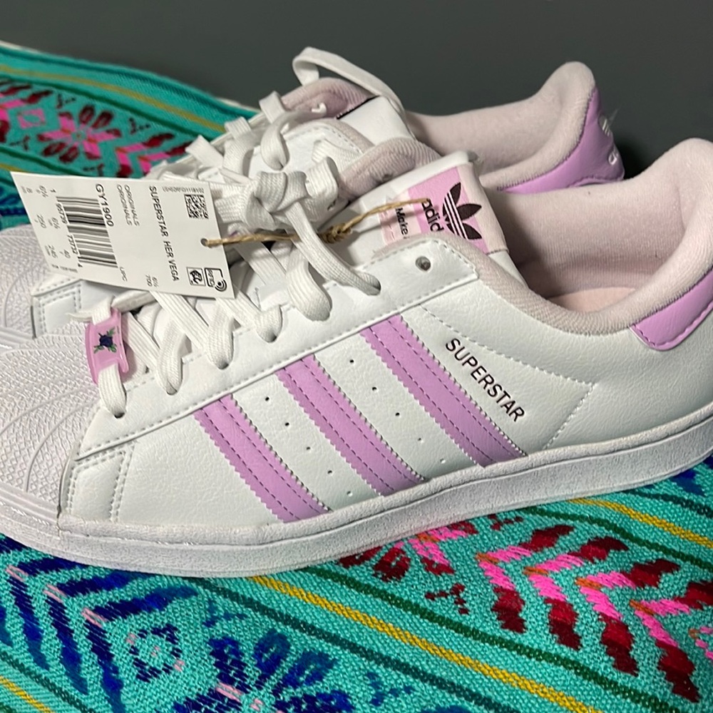 New adidas superstar vegan white and rose